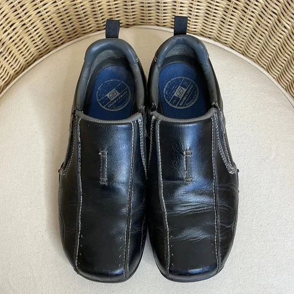 Sketchers Black Leather & Gray Suede Slip On Driving Shoes Size 9 - Picture 16 of 16